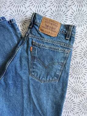 Levi's 550 Relaxed Fit Tapered Leg Orange Tab Jeans Size 38x32